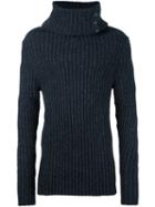 A New Cross High Roll Neck Jumper, Men's, Size: Medium, Grey, Rayon/alpaca
