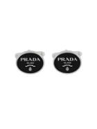 Prada Lettering Logo Cufflinks - Black