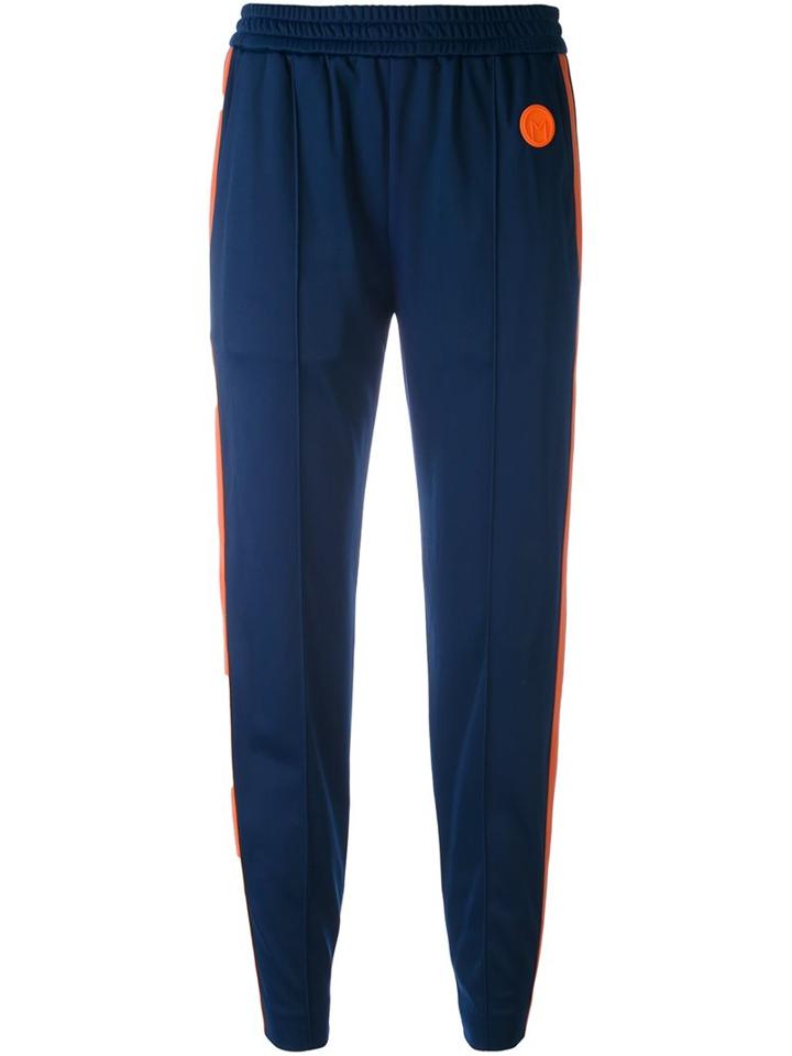 Msgm Side Band Track Pants, Women's, Size: 38, Blue, Polyamide/polyester