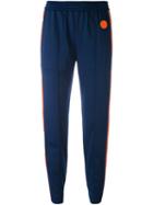 Msgm Side Band Track Pants, Women's, Size: 38, Blue, Polyamide/polyester