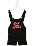 My Brand Kids Slow And Steady Embroidered Dungarees - Black