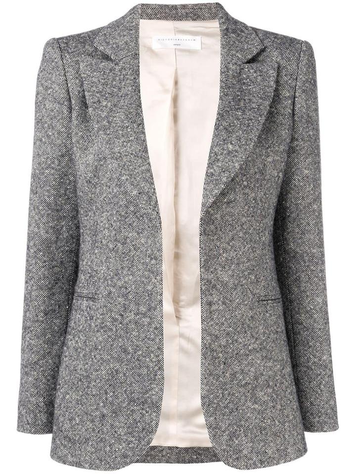 Victoria Beckham Single Breasted Fitted Jacket - Grey