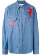 Seahorse Patch Denim Shirt - Women - Cotton - 40, Blue, Cotton, Ava Adore