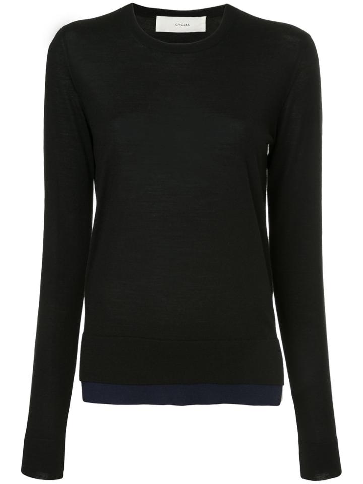 Cyclas Layered Hem Jumper - Black
