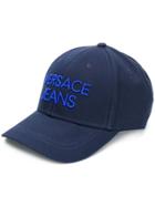 Versace Jeans Logo Embroidered Cap - Blue