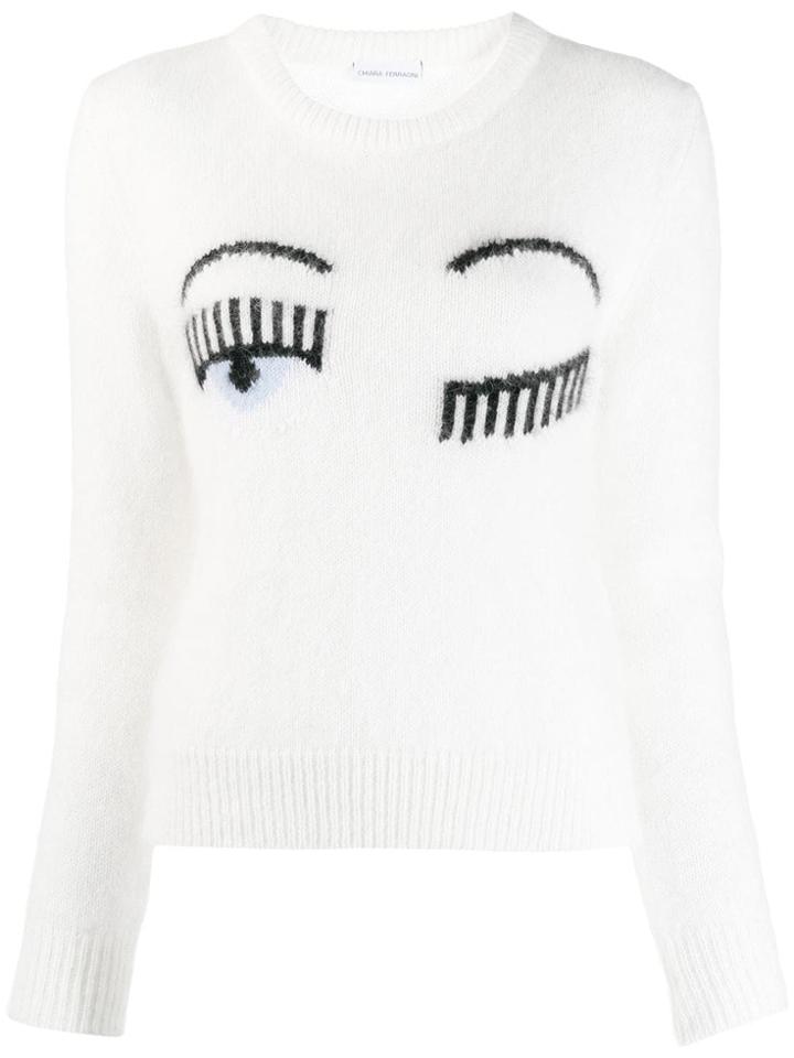 Chiara Ferragni Chunky Crew Neck Jumper - White