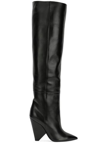 Saint Laurent Niki Wedge Boots - Black