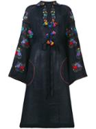Vita Kin - Embroidered Shift Dress - Women - Linen/flax - Xs, Blue, Linen/flax