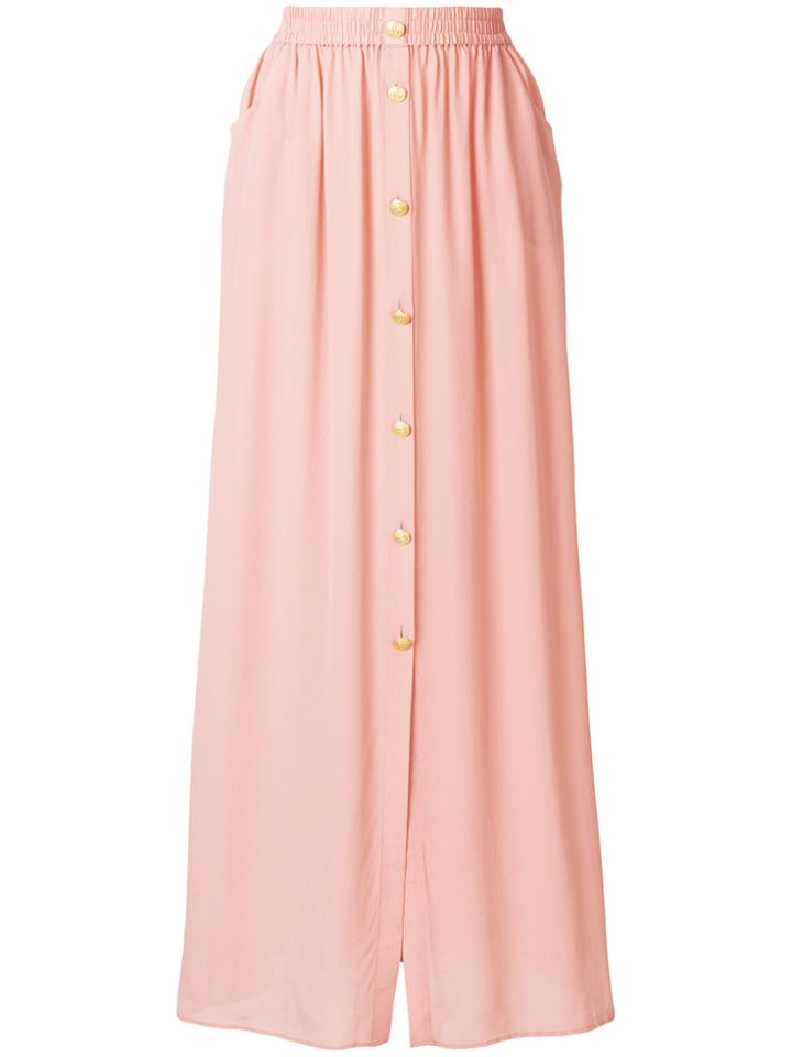 Pierre Balmain Slit Front Maxi Skirt - Pink & Purple