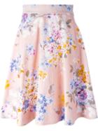 Blumarine Floral Print Skirt, Women's, Size: 42, Pink/purple, Cotton/polyamide