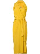 Rick Owens Wrap Dress, Women's, Size: 38, Yellow/orange, Acetate/silk