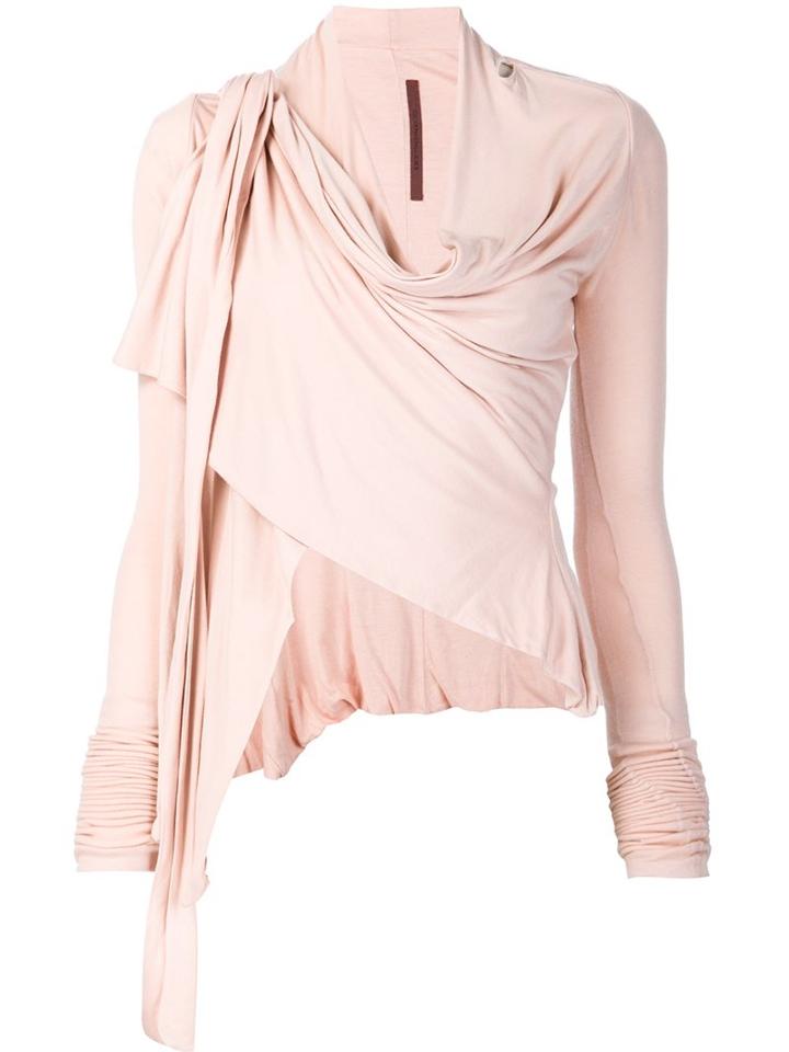 Rick Owens Lilies Diagonal Cut Wrap Jacket, Women's, Size: 40, Pink/purple, Cotton/nylon/viscose