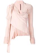 Rick Owens Lilies Diagonal Cut Wrap Jacket, Women's, Size: 40, Pink/purple, Cotton/nylon/viscose