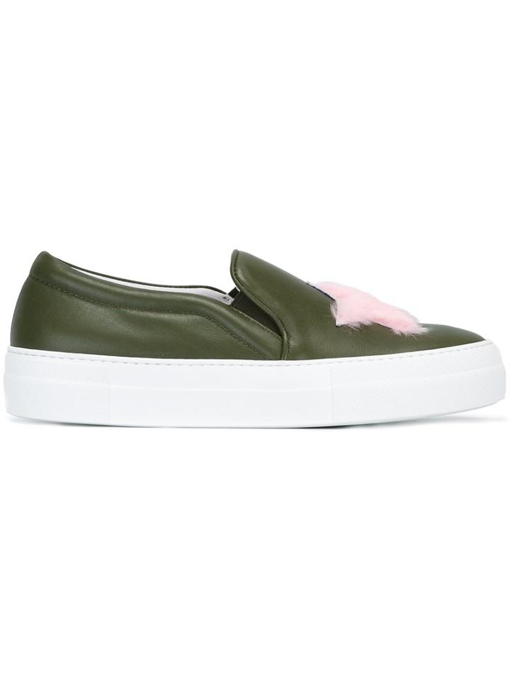 Joshua Sanders Fur Patch Slip-on Sneakers