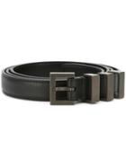 Saint Laurent Three Passant Belt, Men's, Size: 100, Black, Leather