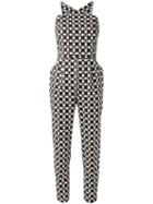 Andrea Marques - All-over Print Jumpsuit - Women - Cotton/spandex/elastane - 36, Brown, Cotton/spandex/elastane