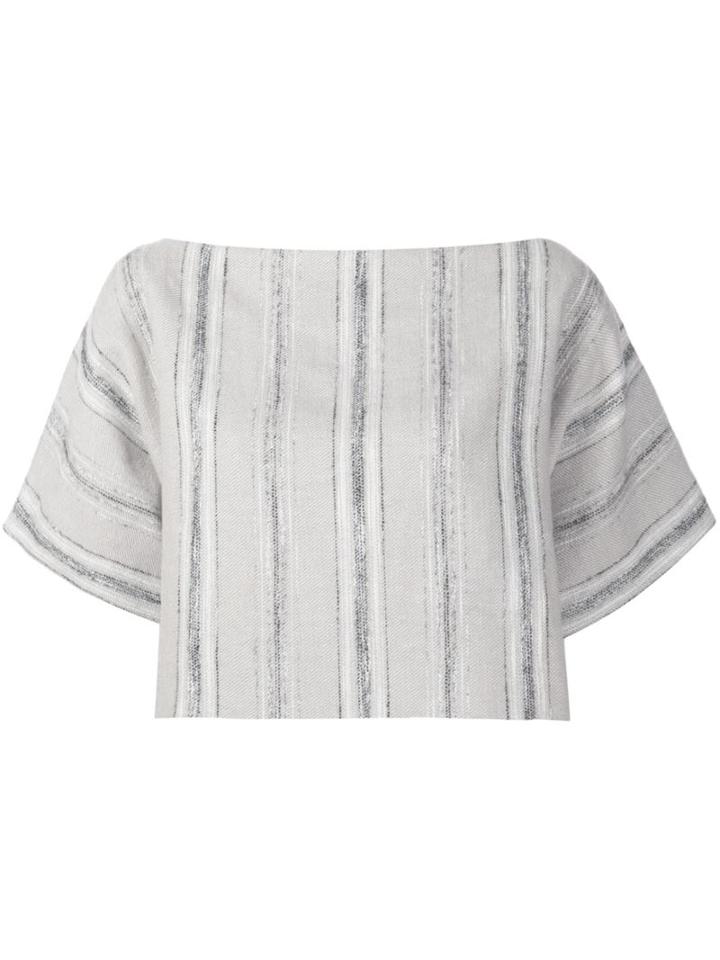 Sophie Theallet Striped Basketweave Crop Top
