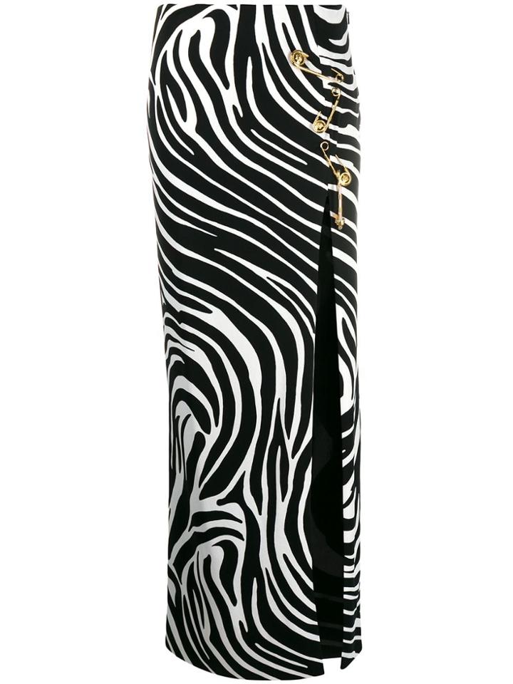 Versace Safety Pin Zebra Skirt - Black