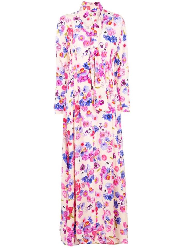 Natasha Zinko Floral Printed Maxi Dress - Neutrals