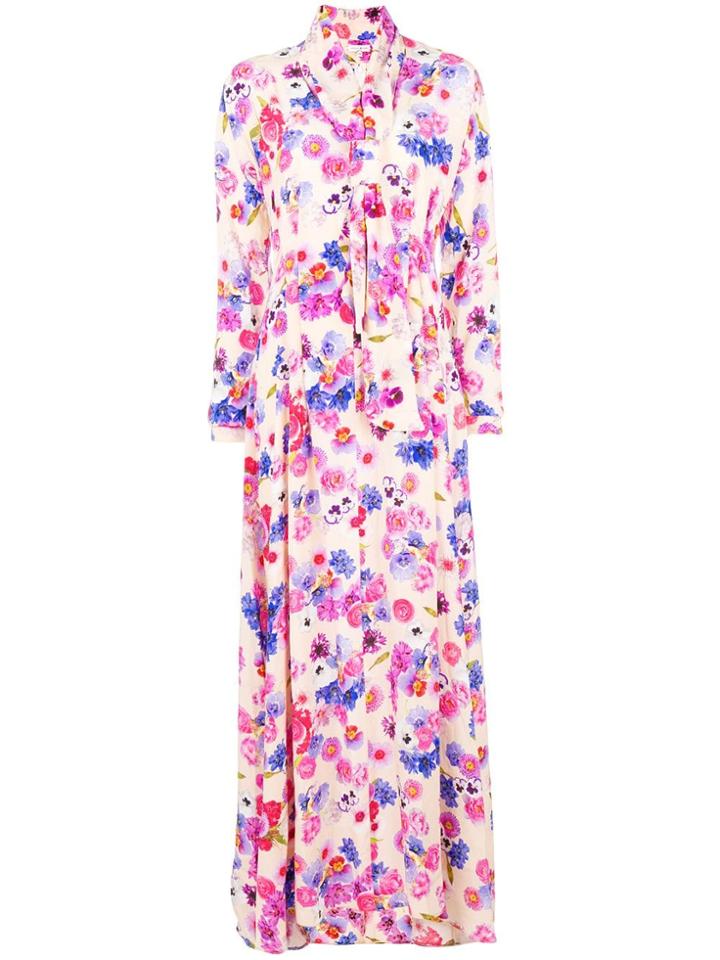 Natasha Zinko Floral Printed Maxi Dress - Neutrals