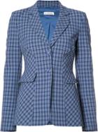 Altuzarra Checked Blazer, Women's, Size: 36, Blue, Cotton/spandex/elastane