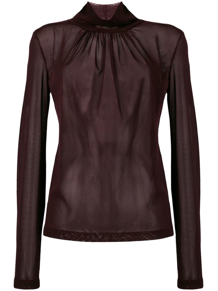 Victoria Beckham Chiffon Blouse - Purple