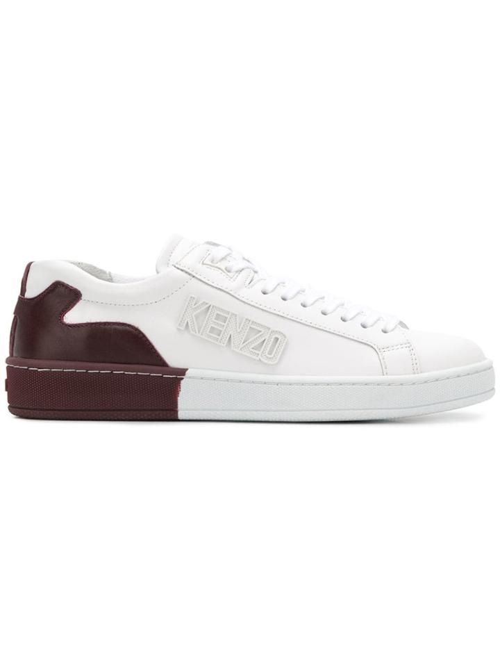 Kenzo Two Tone Logo Sneakers - White