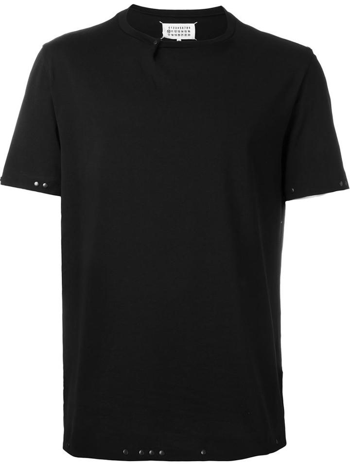 Maison Margiela Studded Hem T-shirt, Men's, Size: 50, Black, Cotton