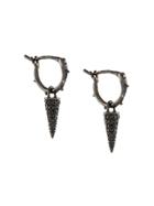 Federica Tosi Crystal Embellished Thorn Drop Earrings - Black