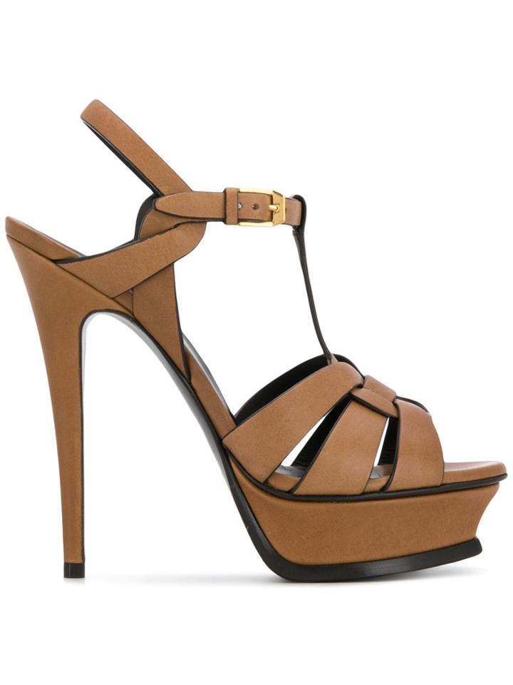 Saint Laurent Tribute 105 Open-toed Sandals - Brown