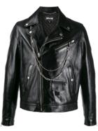 Just Cavalli Leather Biker Jacket - Black