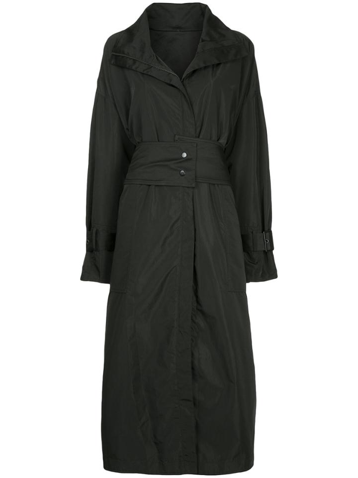Taylor Zipped Trench Coat - Black
