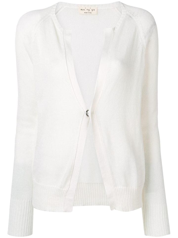 Ma'ry'ya Single Button Cardigan - White