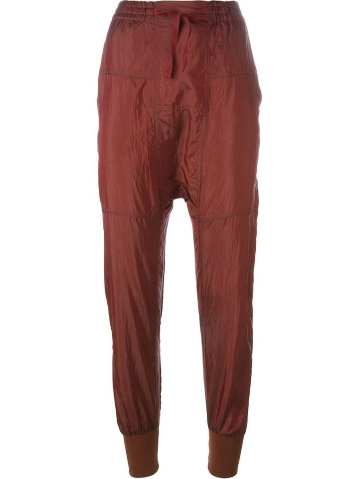 Isabel Marant 'keegan' Drop Crotch Trousers, Women's, Size: 38, Red, Silk/polyamide/cotton/spandex/elastane