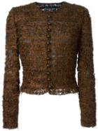 Jean Louis Scherrer Vintage Knitted Jacket, Women's, Size: 38, Brown