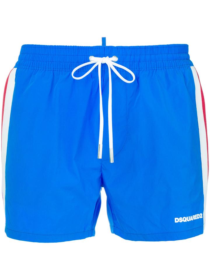 Dsquared2 Side Stripe Swim Shorts - Blue