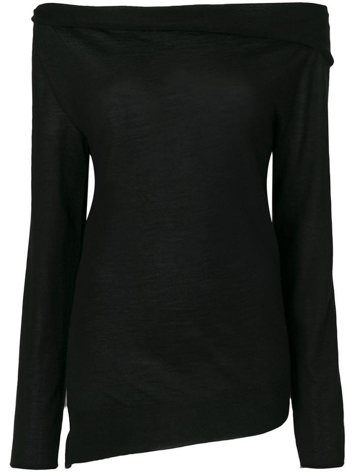 Jil Sander Boat Neck Sweater - Black