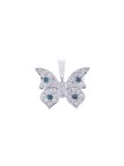 Eyefunny Crystal Embellished Butterfly Pendant - Grey