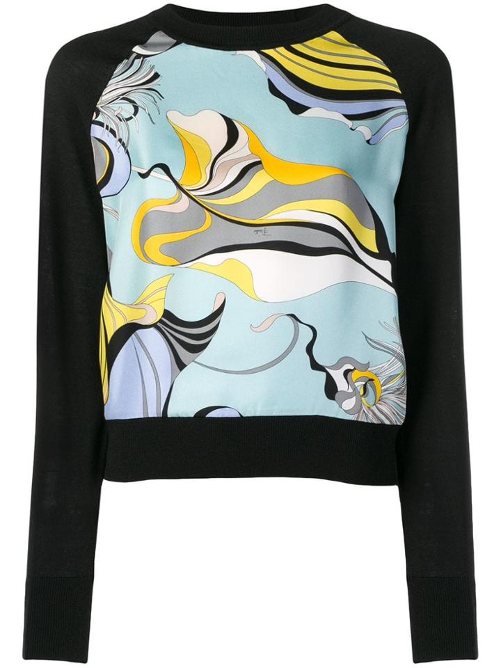 Emilio Pucci Patterned Front Jumper - Black