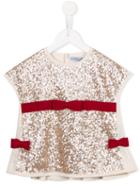 Mi Mi Sol Bow Sequinned Top, Girl's, Size: 8 Yrs, Grey