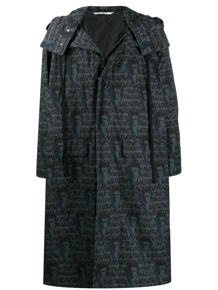 Valentino Logo-print Trench Coat - Grey