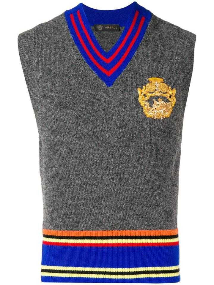 Versace Versace A80669a226980 A611-grigio Scuro Wool Or Fine Animal