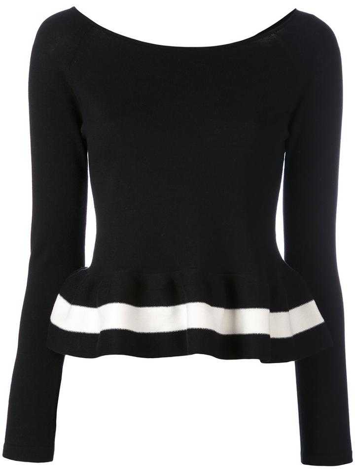 Blugirl - Peplum Jumper - Women - Cotton - 42, Black, Cotton