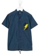 Fendi Kids Logo Lightning Embroidered Pocket Shirt, Boy's, Size: 8 Yrs, Blue