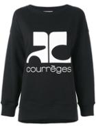 Courrèges Logo Print Sweatshirt, Women's, Size: 3, Black, Cotton