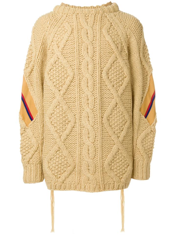 Facetasm Oversized Knitted Jumper - Yellow & Orange