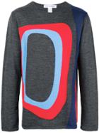 Comme Des Garçons Shirt Mod Design Intarsia Crew Neck Sweater - Grey