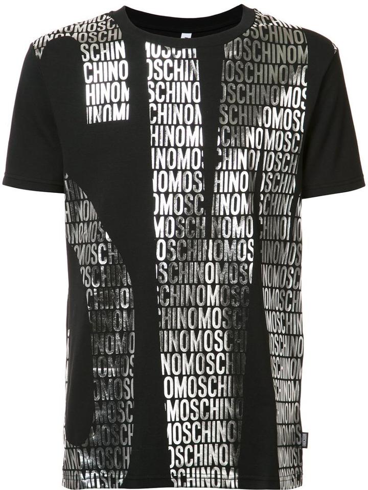 Moschino Logo T-shirt, Men's, Size: Medium, Black, Cotton/spandex/elastane