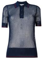 Isabel Marant Étoile Mesh Polo Shirt, Women's, Size: 38, Blue, Polyester/viscose