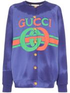Gucci Gg Logo Cardigan - Blue